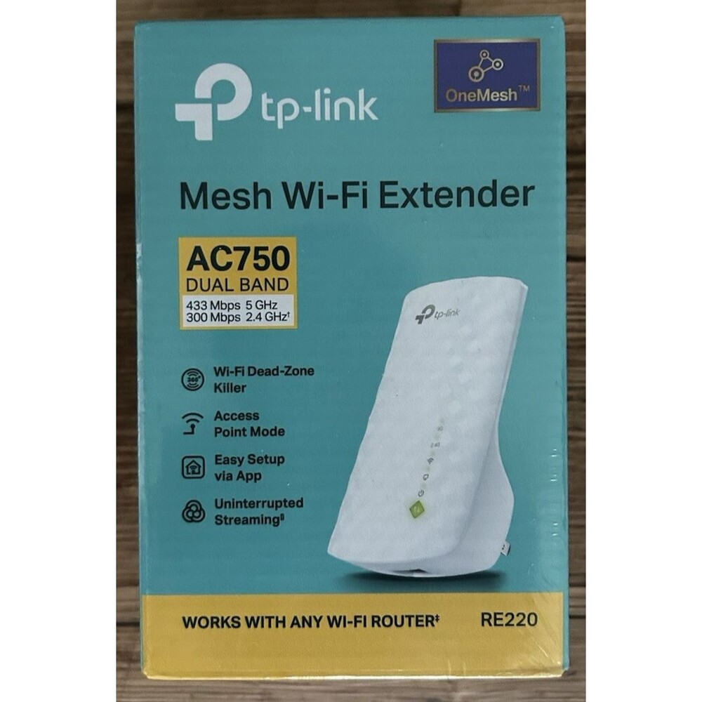 TP-Link RE220 AC750 Dual Band 3 Internal Antenna Wall Plug Wi-Fi Range Extender